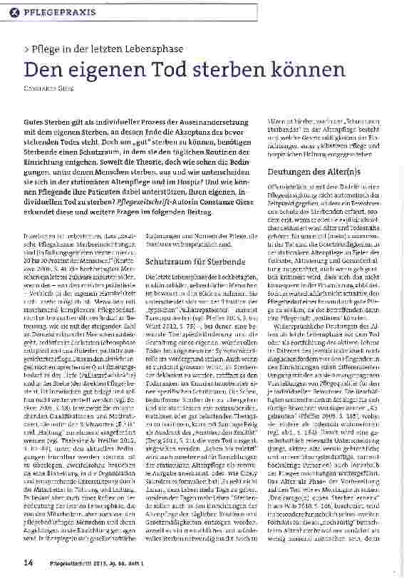 Vorschauseite 1: Den eigenen Tod sterben können