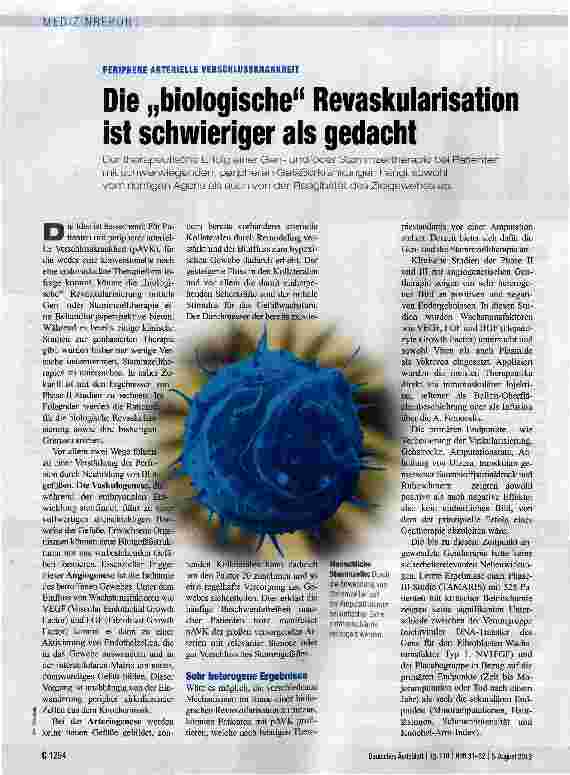 Vorschauseite 1: Die „biologische Revaskularisation ist schwieriger als gedacht