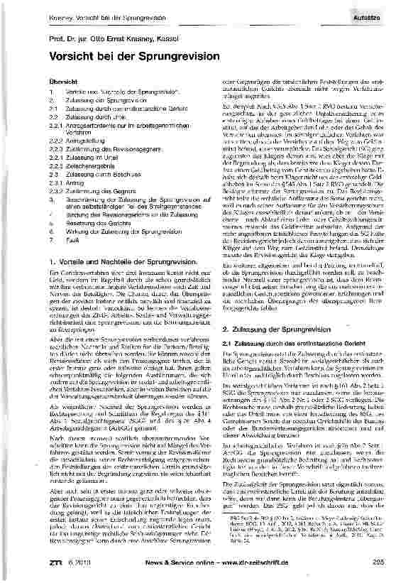 Vorschauseite 1: Vorsicht bei der Sprungrevision