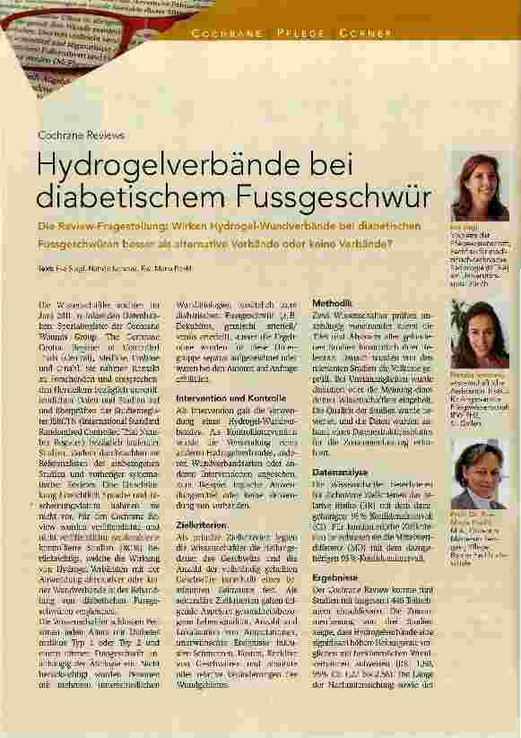 Vorschauseite 1: Hydrogelverbände bei diabetischem Fussgeschwür