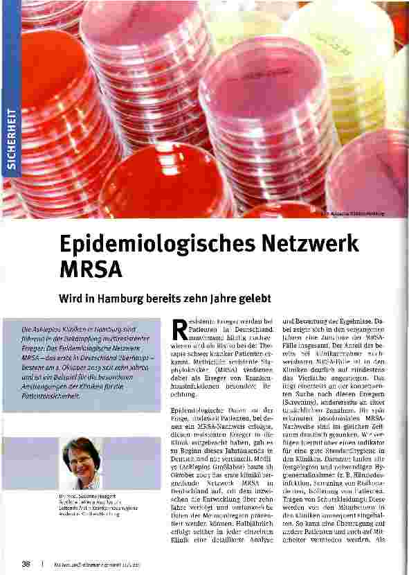 Vorschauseite 1: Epidemiologisches Netzwerk MRSA