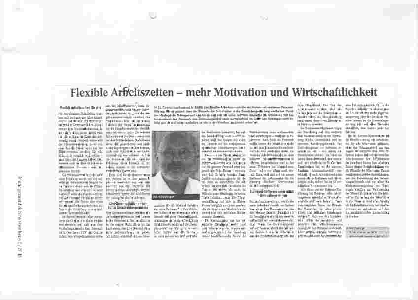 Vorschauseite 1: Flexible Arbeitszeiten - mehr Motivation und Wirtschaftlichkeit