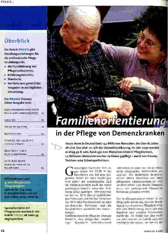Vorschauseite 1: Familienorientierung in der Pflege von Demenzkranken