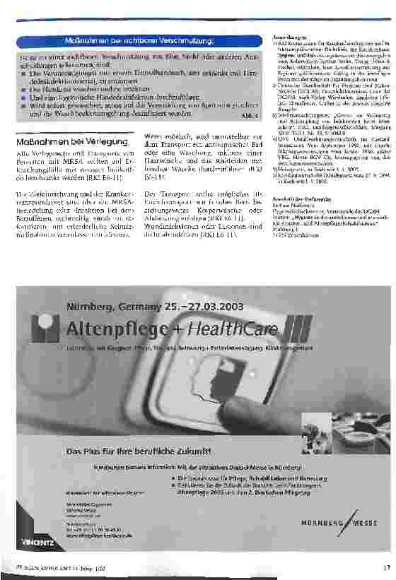 Vorschauseite 4: Auszug aus dem Maßnahmenplan beim Auftreten von MRSA Empfehlung der Deutschen Gesellschaft für Krankenhaushygiene