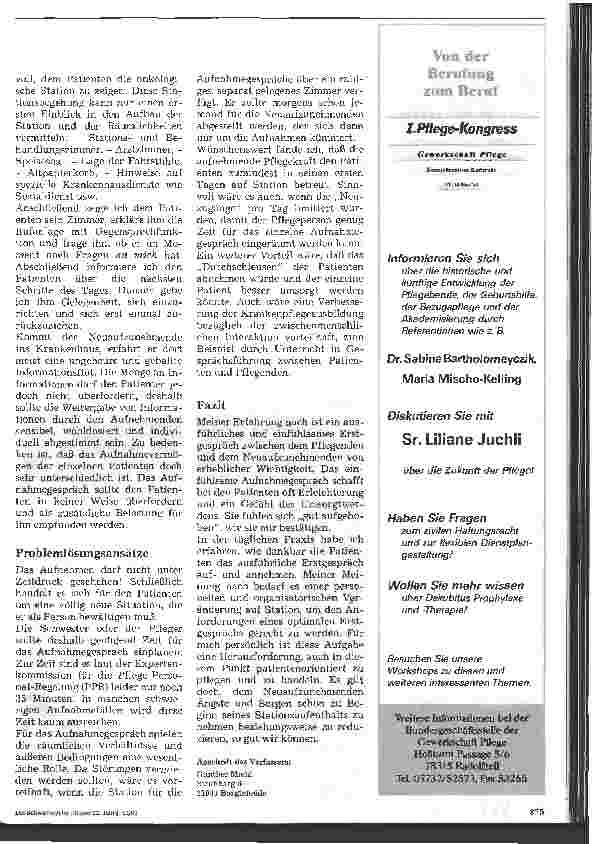 Vorschauseite 4: Das pflegerische Erstgespräch in der Onkologie