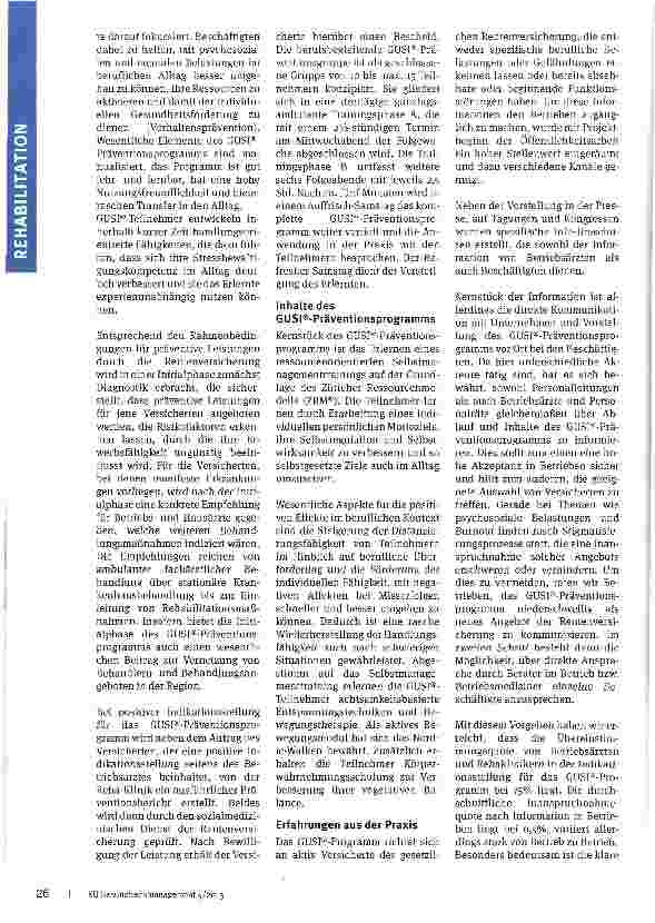 Vorschauseite 2: Vier Jahre Präventionsprogramm GUSI