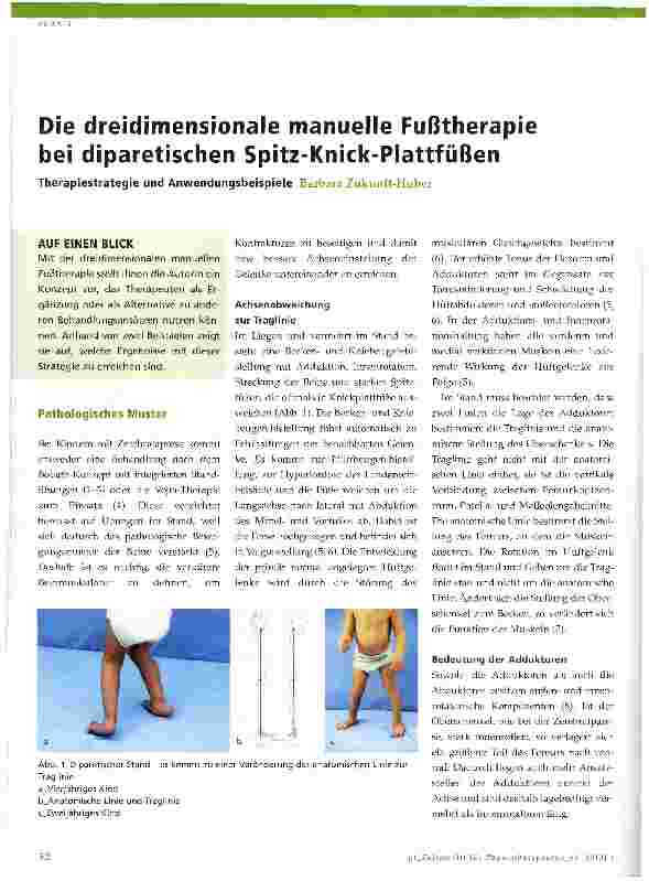 Vorschauseite 1: Die dreidimensionale manuelle Fußtherapie bei diparetischen Spitz-Knick-Plattfüßen