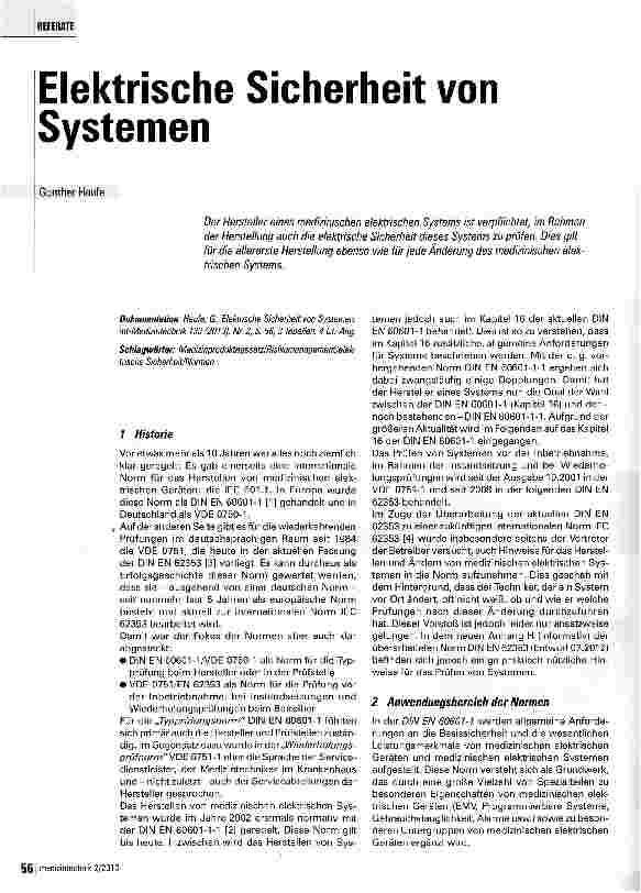 Vorschauseite 1: Elektrische Sicherheit von Systemen