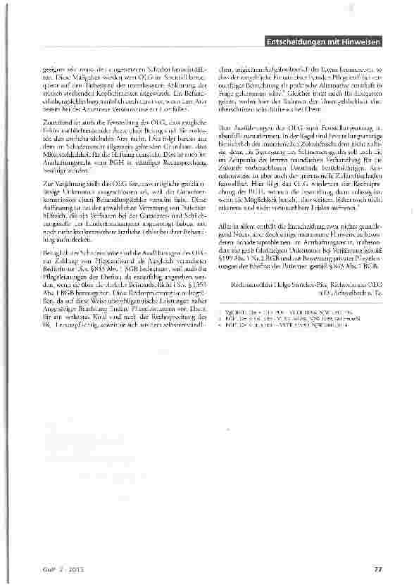 Vorschauseite 2: Umfang der Befunderhebung bei plötzlichen, stechenden Kopfschmerzen BGB §§611,823 Abs. 1