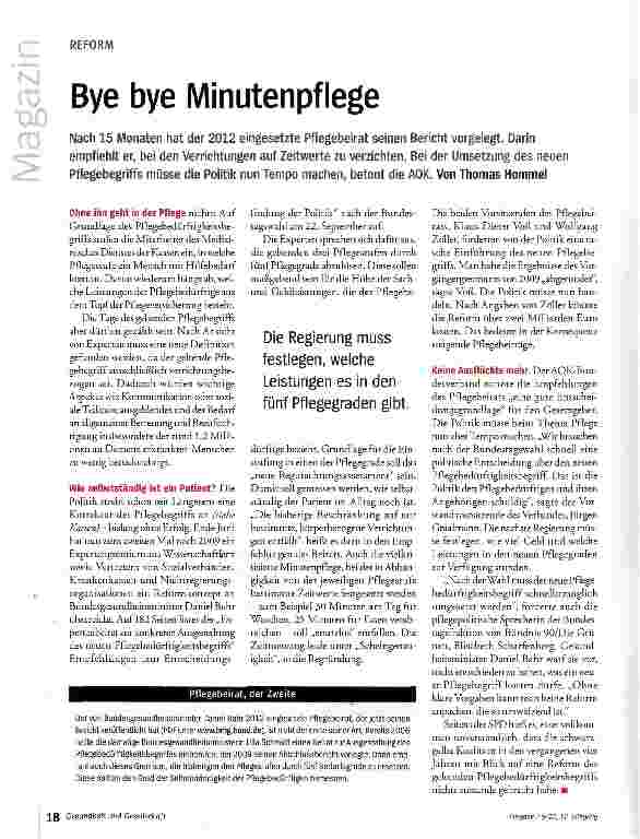 Vorschauseite 1: Bye bye Minutenpflege