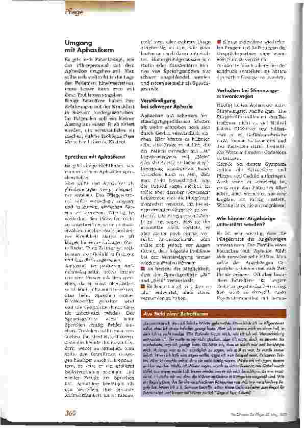 Vorschauseite 3: Wenn die Sprache verloren geht Hilfe, Begleitung und Unterstützung bei einer Aphasie