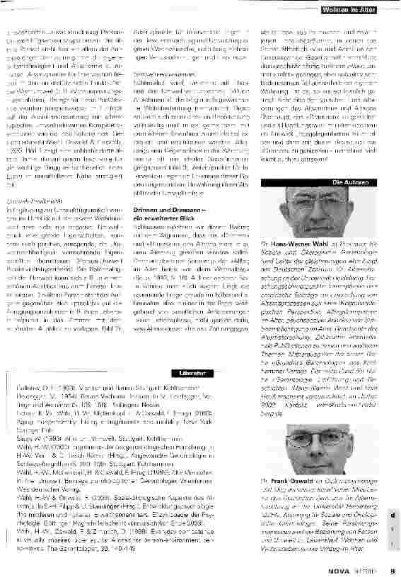 Vorschauseite 4: Alltag im Alter heisst vor allem Wohnalltag