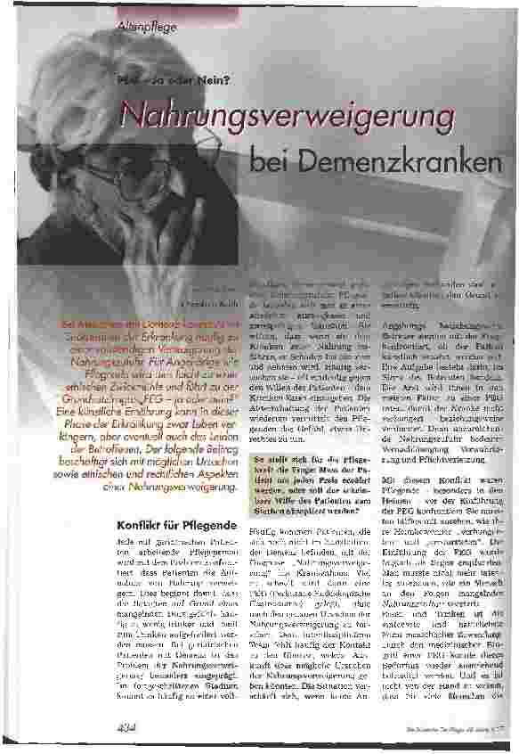 Vorschauseite 1: Nahrungsverweigerung bei Demenzkranken
