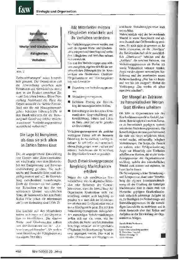 Vorschauseite 3: Das Überleben ist eine kulturelle Aufgabe, nicht nur eine betriebswirtschaftliche Plädoyer für die systemorientierte Organisationsentwicklung im Krankenhaus
