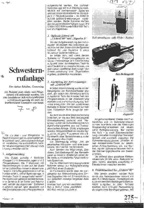Vorschauseite 1: Schwesternrufanlage