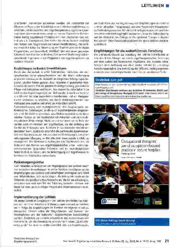Vorschauseite 3: Ergotherapie-Leitlinie Forensik