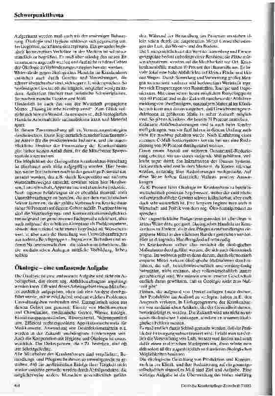 Vorschauseite 2: Möglichkeiten und Grenzen der Organisation des Umweltschutzes im Krankenhaus
