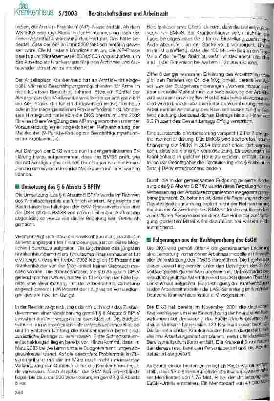 Vorschauseite 2: Bereitschaftsdienst und Arbeitszeit Der aktuelle Stand der rechtlichen und politischen Diskussion