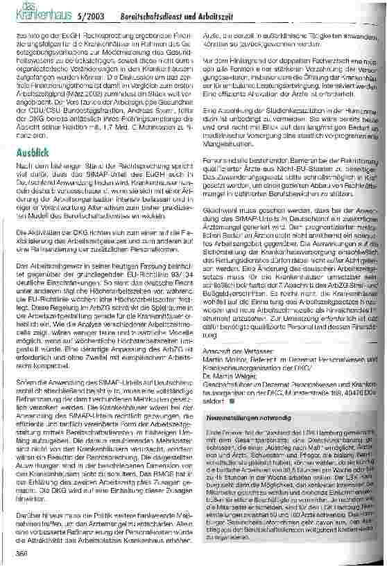 Vorschauseite 4: Bereitschaftsdienst und Arbeitszeit Der aktuelle Stand der rechtlichen und politischen Diskussion