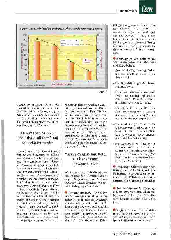 Vorschauseite 3: DRG - Was ändert sich für die Rehabilitation? Die Reha-Klinik der Zukunft wird patientenspezifische Preise berechnen und in der Pflege aufrüsten