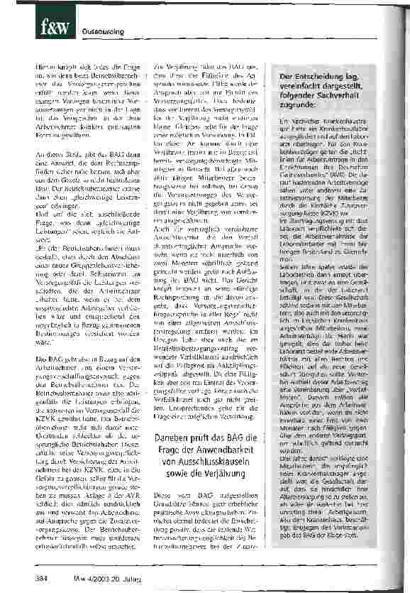 Vorschauseite 2: Hürden beim Betriebsübergang Zusätzliche Altersversorgung trotz Ausgliederung?
