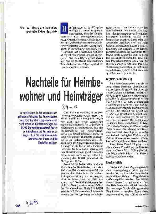 Vorschauseite 1: Nachteile für Heimbewohner und Heimträger