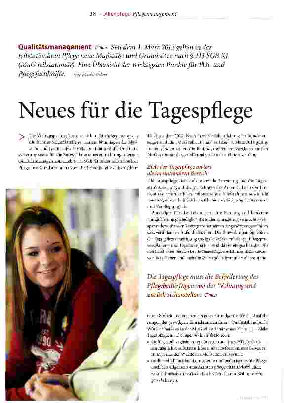 Vorschauseite 1: Neues für die Tagespflege