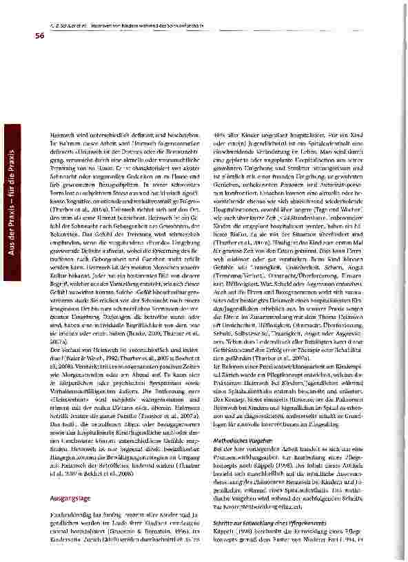 Vorschauseite 2: Heimweh von Kindern und Jugendlichen während des Spitalaufenthalts - ein Pflegekonzept
