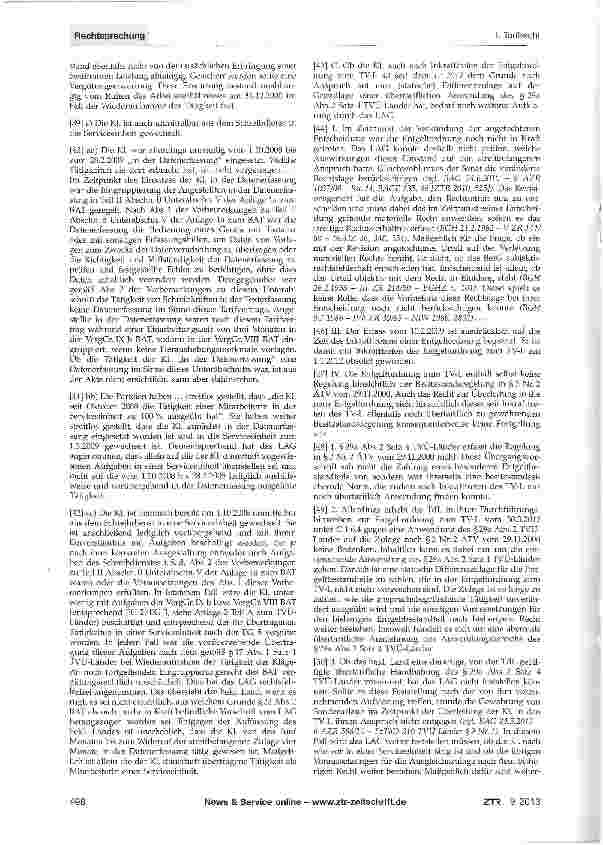 Vorschauseite 5: Besitzstandszulage für Schreibkräfte nach deren Wechsel in eine Serviceeinheit nach Inkrafttreten des TV-L - Behandlung dieser Besitzstandssicherung nach Inkrafttreten der Entgelt…