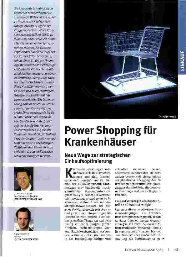 Vorschauseite 1: Power Shopping für Krankenhäuser