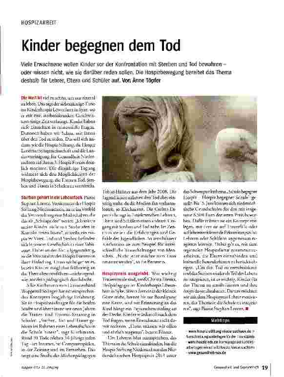 Vorschauseite 1: Kinder begegnen dem Tod