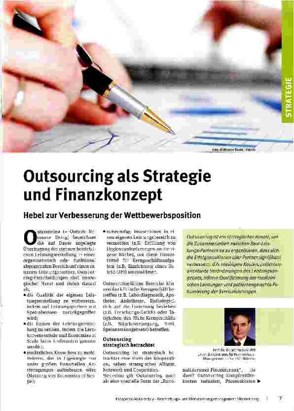 Vorschauseite 1: Outsourcing als Strategie und Finanzkonzept