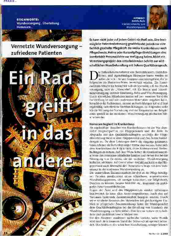 Vorschauseite 1: Ein Rad greift in das andere Vernetzte Wundversorgung - zufriedene Patienten