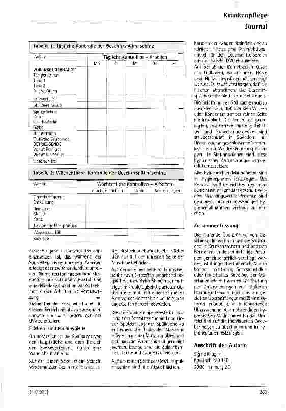 Vorschauseite 6: Überprüfung der hygienischen Arbeitsweise von Geschirrspülmaschinen in Kliniken
