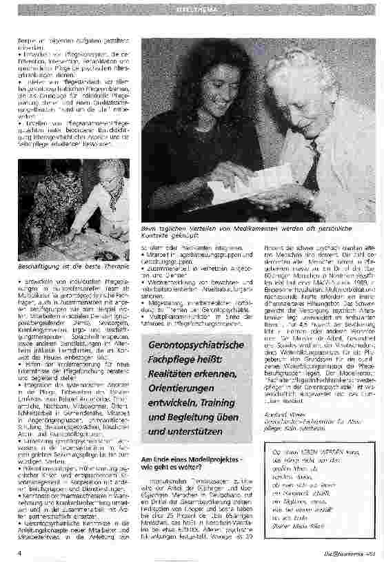 Vorschauseite 2: Altenpflege mit Profil FachaltenpflegerIn in der Gerontopsychiatrie