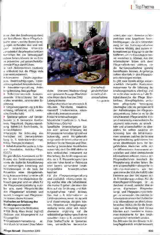 Vorschauseite 4: Mangelernährung muss nicht sein