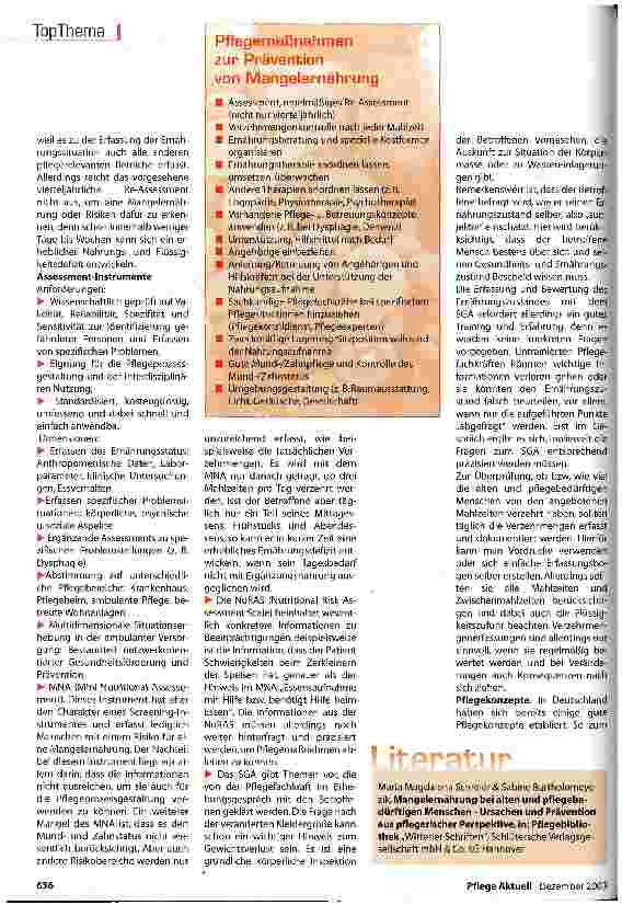 Vorschauseite 5: Mangelernährung muss nicht sein