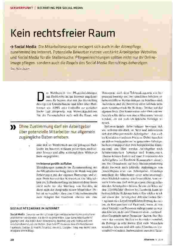 Vorschauseite 1: Kein rechtsfreier Raum