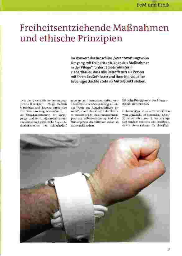 Vorschauseite 1: Freiheitsentziehende Maßnahmen und ethische Prinzipien