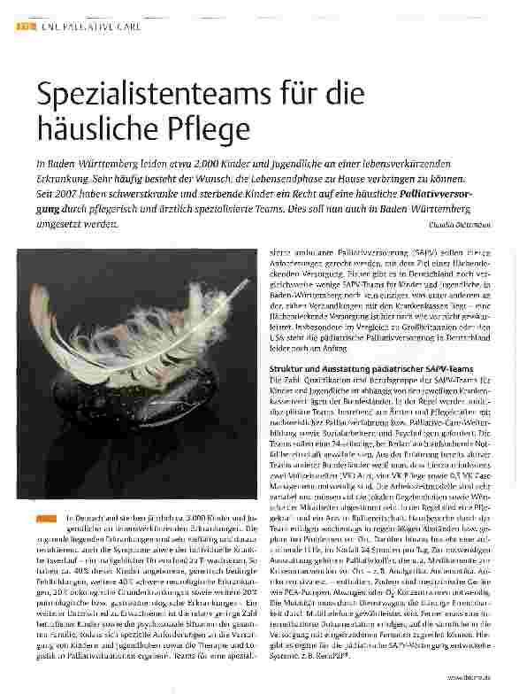 Vorschauseite 1: Spezialistenteams für die häusliche Pflege