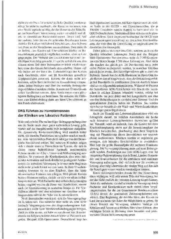 Vorschauseite 2: Gesundheitspolitische Agenda 2017