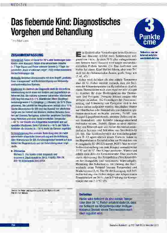 Vorschauseite 1: Das fiebernde Kind: Diagnostisches Vorgehen und Behandlung
