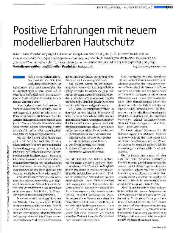 Vorschauseite 1: Positive Erfahrungen mit neuem modellierbaren Hautschutz