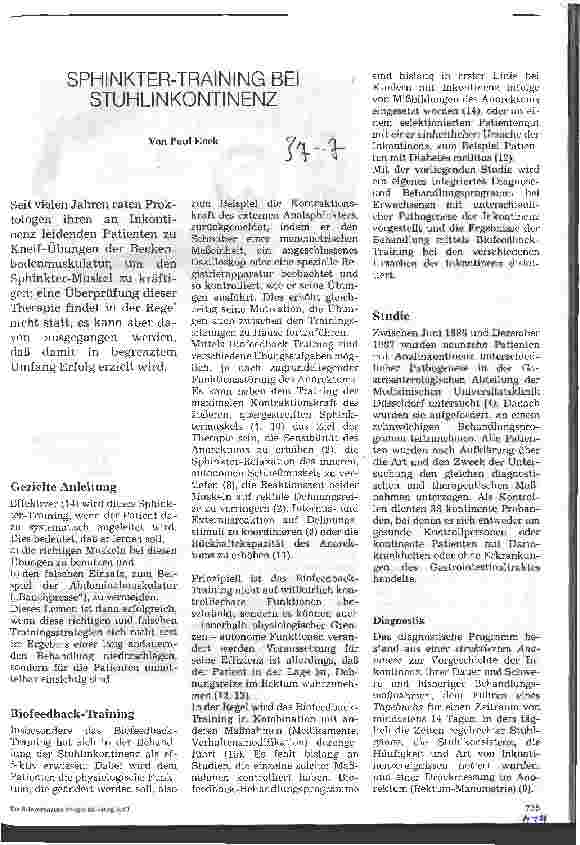 Vorschauseite 1: Sphinkter-Training bei Stuhlinkontinenz
