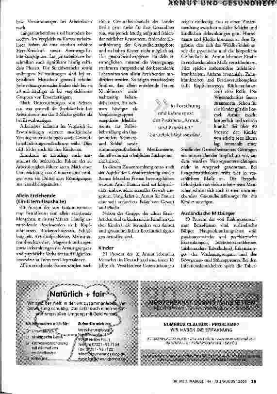 Vorschauseite 3: Unterversorgt Armut und Gesundheit in Deutschland
