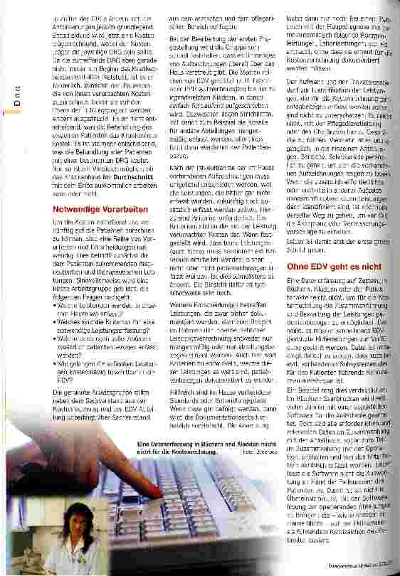 Vorschauseite 2: Relativgewichte als Spiegelbild Die Krankenhäuser müssen ihre Kostenrechnung auf Vordermann bringen