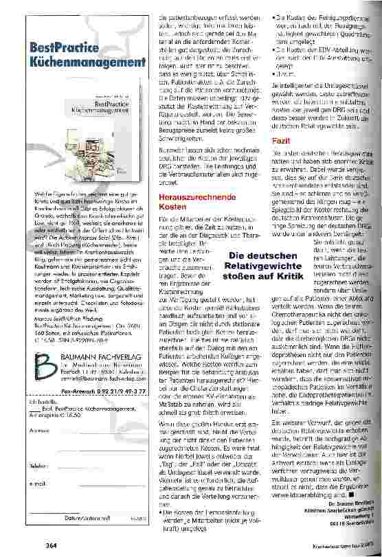 Vorschauseite 4: Relativgewichte als Spiegelbild Die Krankenhäuser müssen ihre Kostenrechnung auf Vordermann bringen