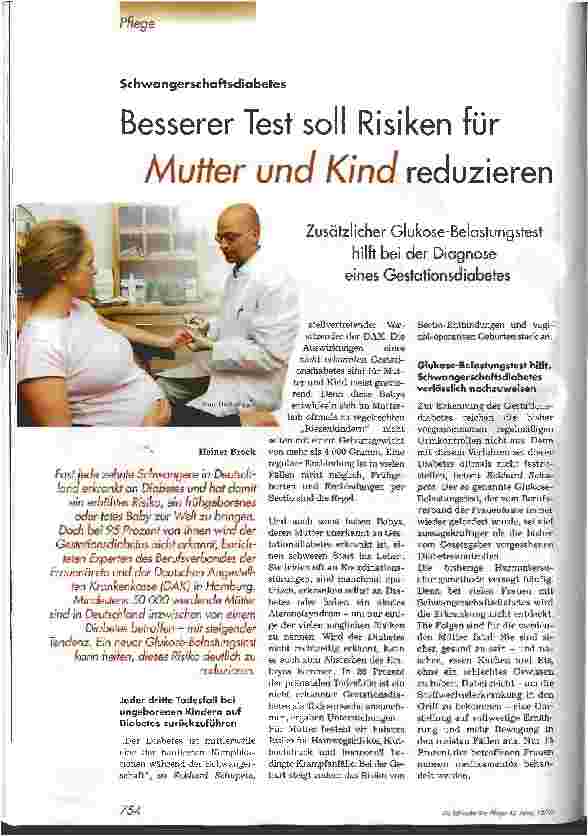 Vorschauseite 1: Besserer Test soll Risiken für Mutter und Kind reduzieren