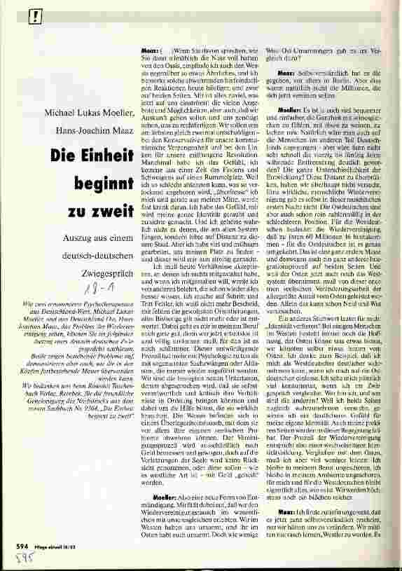 Vorschauseite 1: Die Einheit beginnt zu zweit Auszug aus einem deutsch-deutschen Zwiegespräch