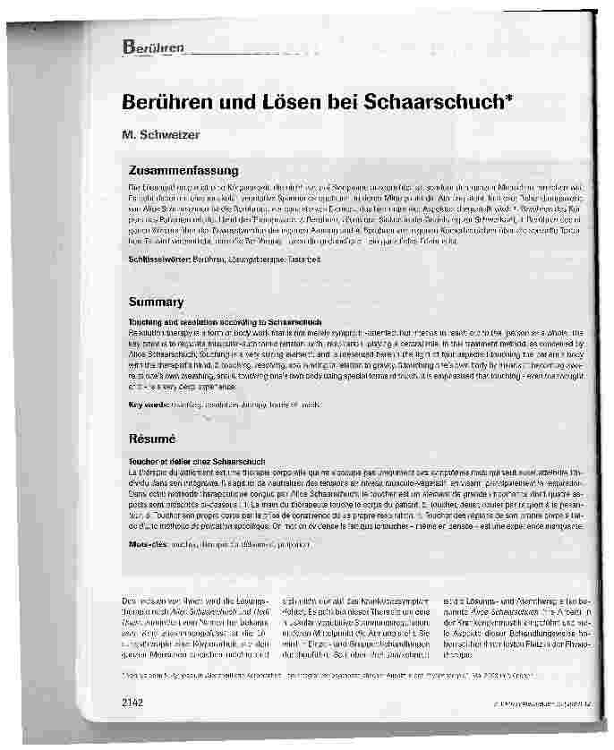 Vorschauseite 1: Berühren und Lösen bei Schaarschuch